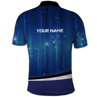 Custom Galaxy Bowling Polo Shirt with Striking Pins and Ball Design - Wonder Print Shop