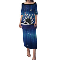 Custom Galaxy Bowling Puletasi with Striking Pins and Ball Design - Wonder Print Shop