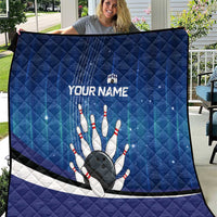 Custom Galaxy Bowling Quilt with Striking Pins and Ball Design - Wonder Print Shop