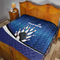 Custom Galaxy Bowling Quilt with Striking Pins and Ball Design - Wonder Print Shop