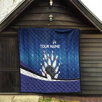 Custom Galaxy Bowling Quilt with Striking Pins and Ball Design - Wonder Print Shop