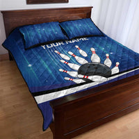Custom Galaxy Bowling Quilt Bed Set with Striking Pins and Ball Design - Wonder Print Shop