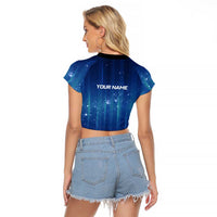 Custom Galaxy Bowling Raglan Cropped T Shirt with Striking Pins and Ball Design - Wonder Print Shop