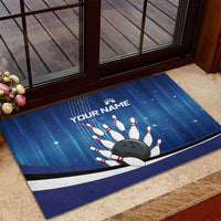 Custom Galaxy Bowling Rubber Doormat with Striking Pins and Ball Design - Wonder Print Shop