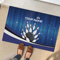 Custom Galaxy Bowling Rubber Doormat with Striking Pins and Ball Design - Wonder Print Shop