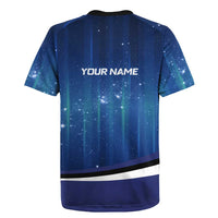 Custom Galaxy Bowling Rugby Jersey with Striking Pins and Ball Design - Wonder Print Shop