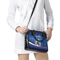 Custom Galaxy Bowling Shoulder Handbag with Striking Pins and Ball Design - Wonder Print Shop