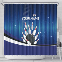 Custom Galaxy Bowling Shower Curtain with Striking Pins and Ball Design - Wonder Print Shop
