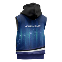 Custom Galaxy Bowling Sleeveless Hoodie with Striking Pins and Ball Design - Wonder Print Shop