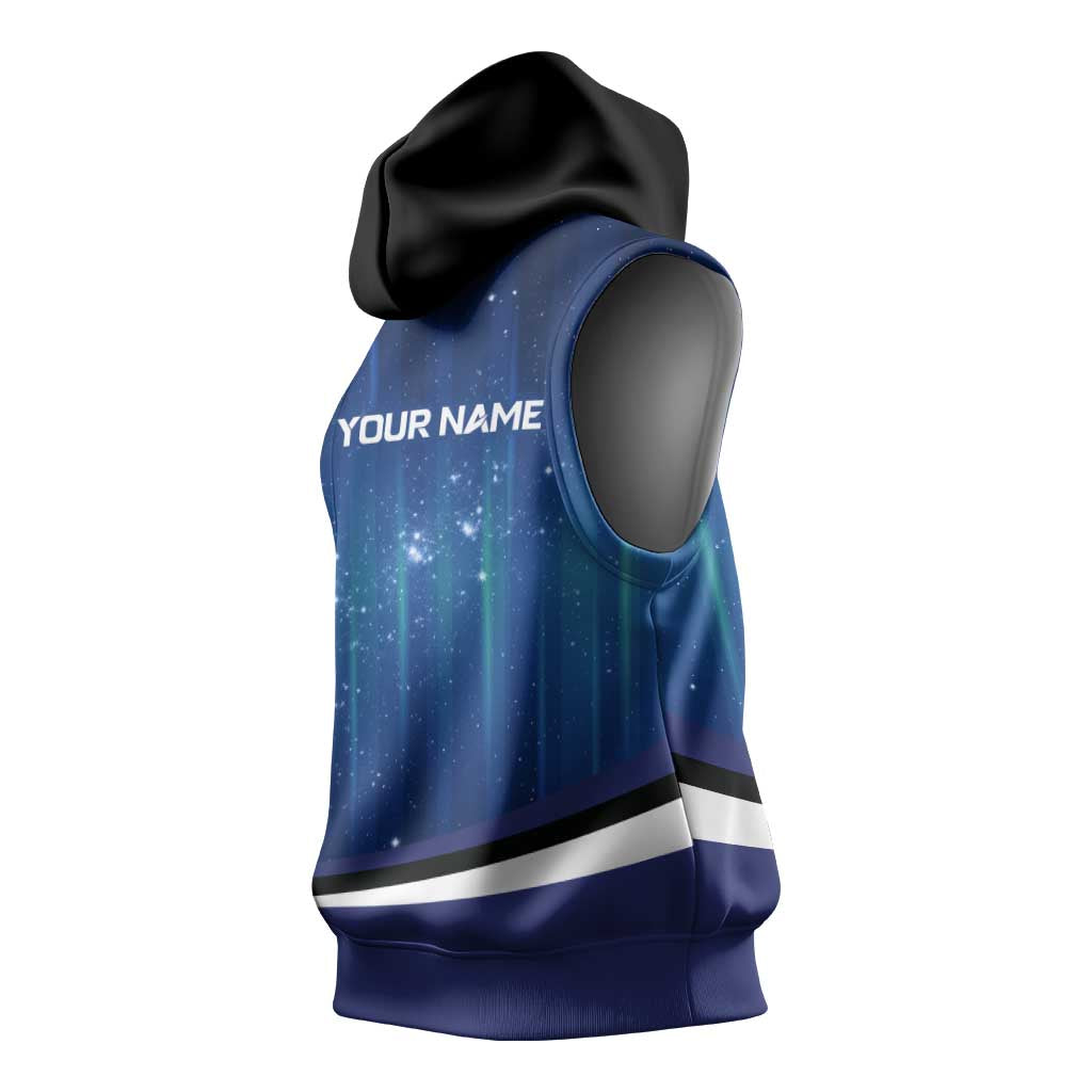 Custom Galaxy Bowling Sleeveless Hoodie with Striking Pins and Ball Design - Wonder Print Shop