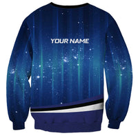 Custom Galaxy Bowling Sweatshirt with Striking Pins and Ball Design - Wonder Print Shop