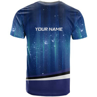 Custom Galaxy Bowling T Shirt with Striking Pins and Ball Design - Wonder Print Shop