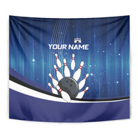 Custom Galaxy Bowling Tapestry with Striking Pins and Ball Design - Wonder Print Shop