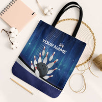 Custom Galaxy Bowling Tote Bag with Striking Pins and Ball Design - Wonder Print Shop