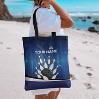 Custom Galaxy Bowling Tote Bag with Striking Pins and Ball Design - Wonder Print Shop