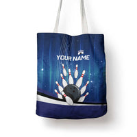 Custom Galaxy Bowling Tote Bag with Striking Pins and Ball Design - Wonder Print Shop