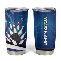 Custom Galaxy Bowling Tumbler Cup with Striking Pins and Ball Design - Wonder Print Shop