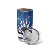 Custom Galaxy Bowling Tumbler Cup with Striking Pins and Ball Design - Wonder Print Shop