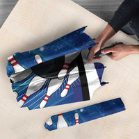 Custom Galaxy Bowling Umbrella with Striking Pins and Ball Design - Wonder Print Shop
