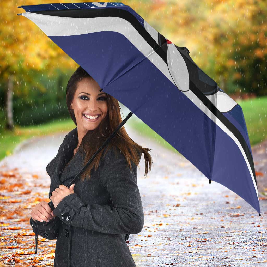 Custom Galaxy Bowling Umbrella with Striking Pins and Ball Design - Wonder Print Shop