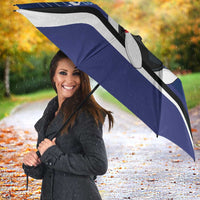 Custom Galaxy Bowling Umbrella with Striking Pins and Ball Design - Wonder Print Shop