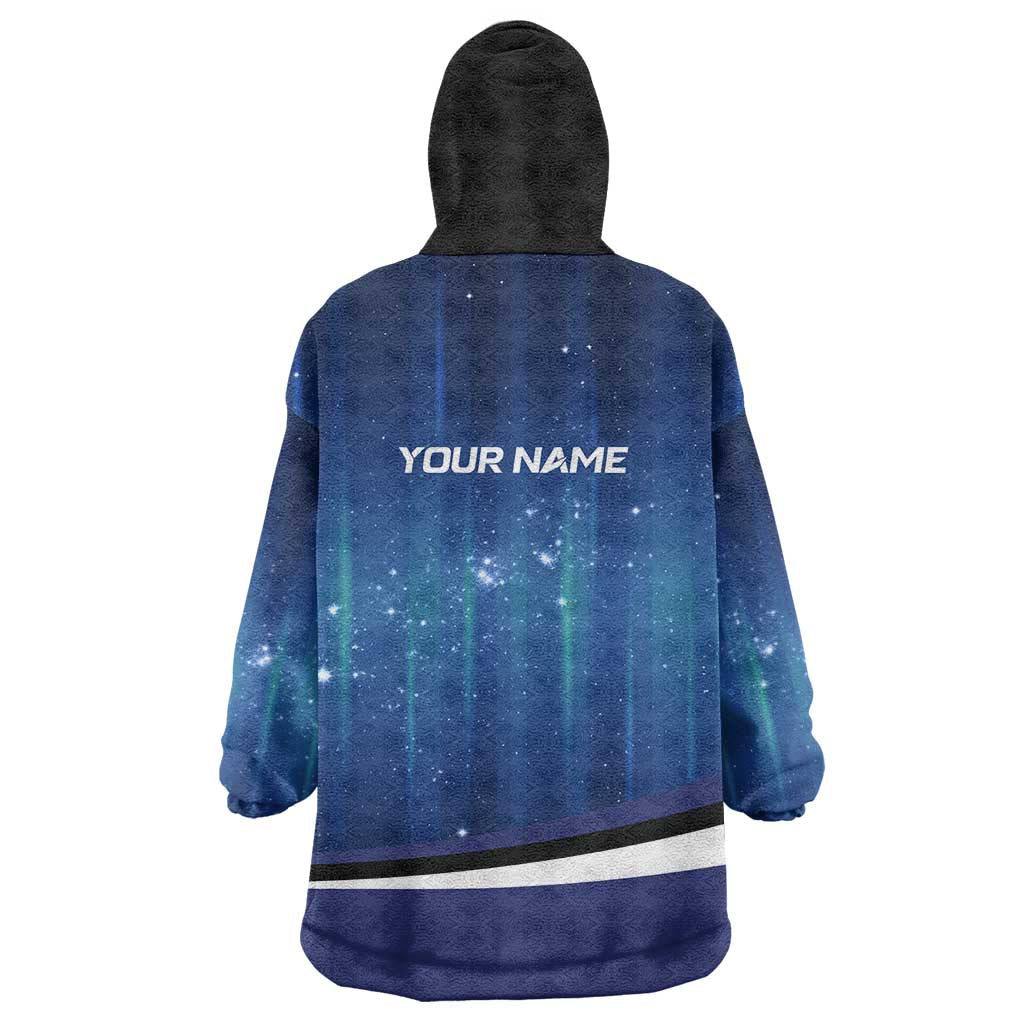 Custom Galaxy Bowling Wearable Blanket Hoodie with Striking Pins and Ball Design - Wonder Print Shop
