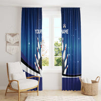 Custom Galaxy Bowling Window Curtain with Striking Pins and Ball Design - Wonder Print Shop