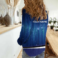 Custom Galaxy Bowling Women Casual Shirt with Striking Pins and Ball Design - Wonder Print Shop