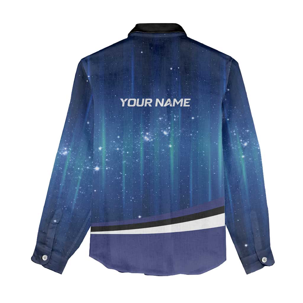 Custom Galaxy Bowling Women Casual Shirt with Striking Pins and Ball Design - Wonder Print Shop