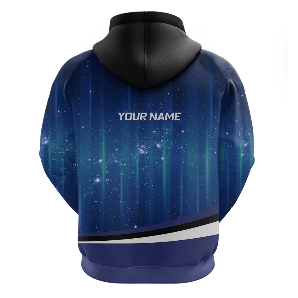 Custom Galaxy Bowling Zip Hoodie with Striking Pins and Ball Design - Wonder Print Shop