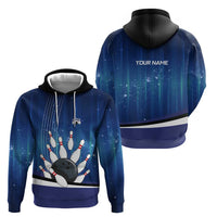 Custom Galaxy Bowling Zip Hoodie with Striking Pins and Ball Design - Wonder Print Shop