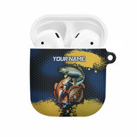 Custom Camo Redfish AirPods Case with Colorful Fish Design, Yellow Splatter Pattern - Wonder Print Shop