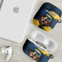 Custom Camo Redfish AirPods Case with Colorful Fish Design, Yellow Splatter Pattern - Wonder Print Shop