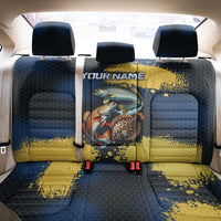 Custom Camo Redfish Back Car Seat Cover with Colorful Fish Design, Yellow Splatter Pattern - Wonder Print Shop