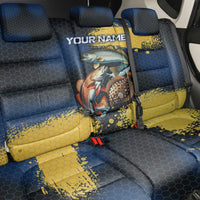 Custom Camo Redfish Back Car Seat Cover with Colorful Fish Design, Yellow Splatter Pattern - Wonder Print Shop