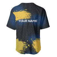 Custom Camo Redfish Baseball Jersey with Colorful Fish Design, Yellow Splatter Pattern - Wonder Print Shop