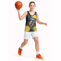 Custom Camo Redfish Basketball Jersey with Colorful Fish Design, Yellow Splatter Pattern - Wonder Print Shop