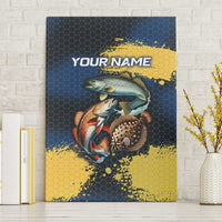 Custom Camo Redfish Canvas Wall Art with Colorful Fish Design, Yellow Splatter Pattern - Wonder Print Shop