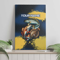 Custom Camo Redfish Canvas Wall Art with Colorful Fish Design, Yellow Splatter Pattern - Wonder Print Shop