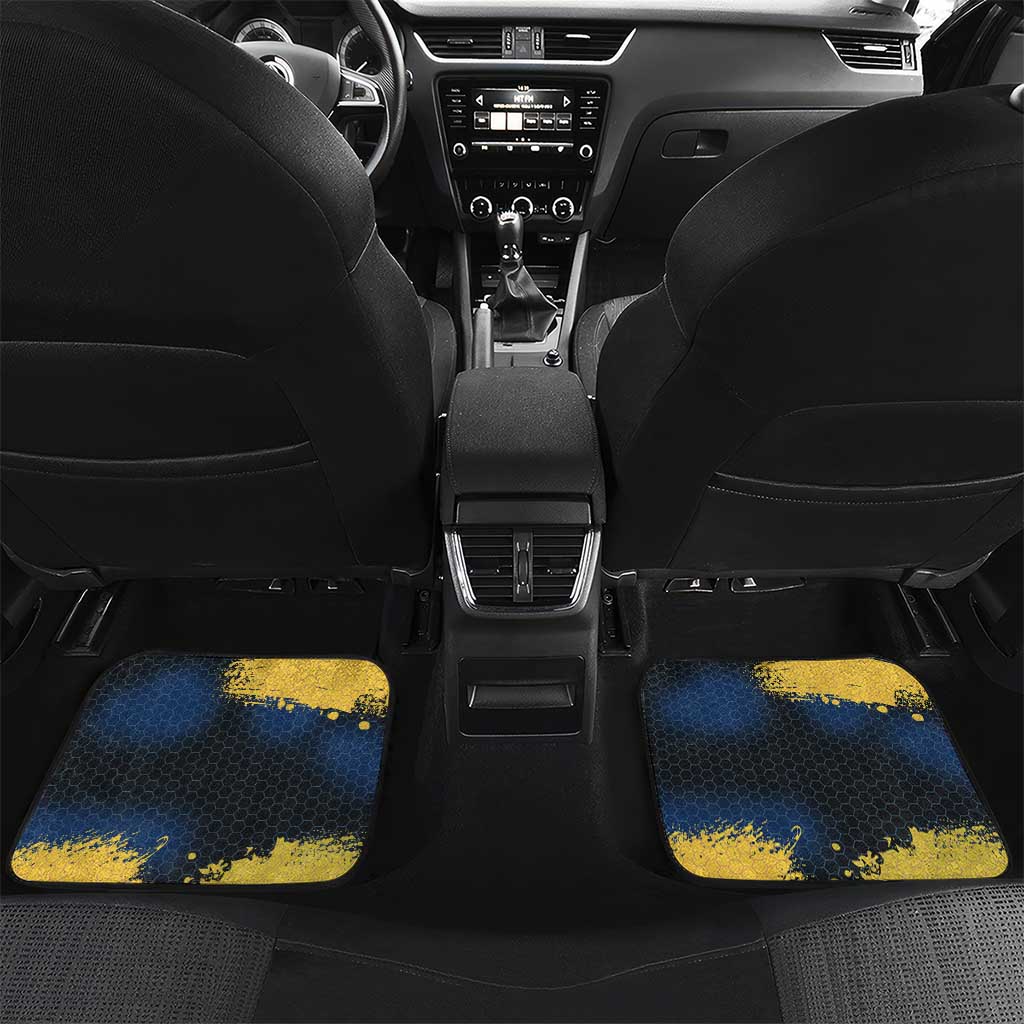 Custom Camo Redfish Car Mats with Colorful Fish Design, Yellow Splatter Pattern - Wonder Print Shop