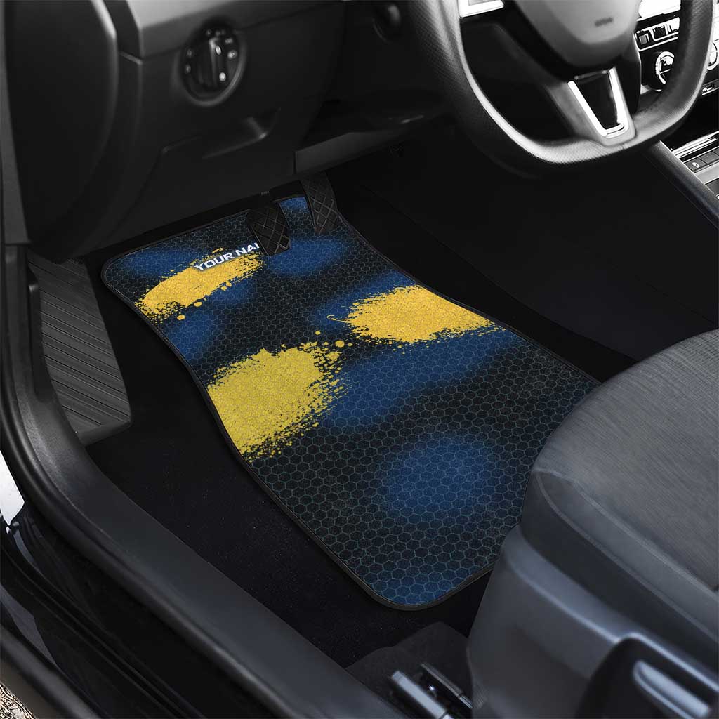 Custom Camo Redfish Car Mats with Colorful Fish Design, Yellow Splatter Pattern - Wonder Print Shop