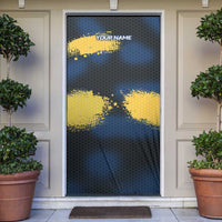 Custom Camo Redfish Door Cover with Colorful Fish Design, Yellow Splatter Pattern - Wonder Print Shop