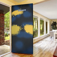 Custom Camo Redfish Door Cover with Colorful Fish Design, Yellow Splatter Pattern - Wonder Print Shop