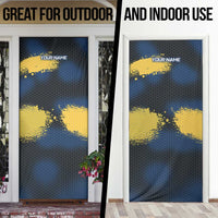 Custom Camo Redfish Door Cover with Colorful Fish Design, Yellow Splatter Pattern - Wonder Print Shop