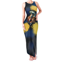 Custom Camo Redfish Family Matching Tank Maxi Dress and Hawaiian Shirt with Colorful Fish Design, Yellow Splatter Pattern - Wonder Print Shop