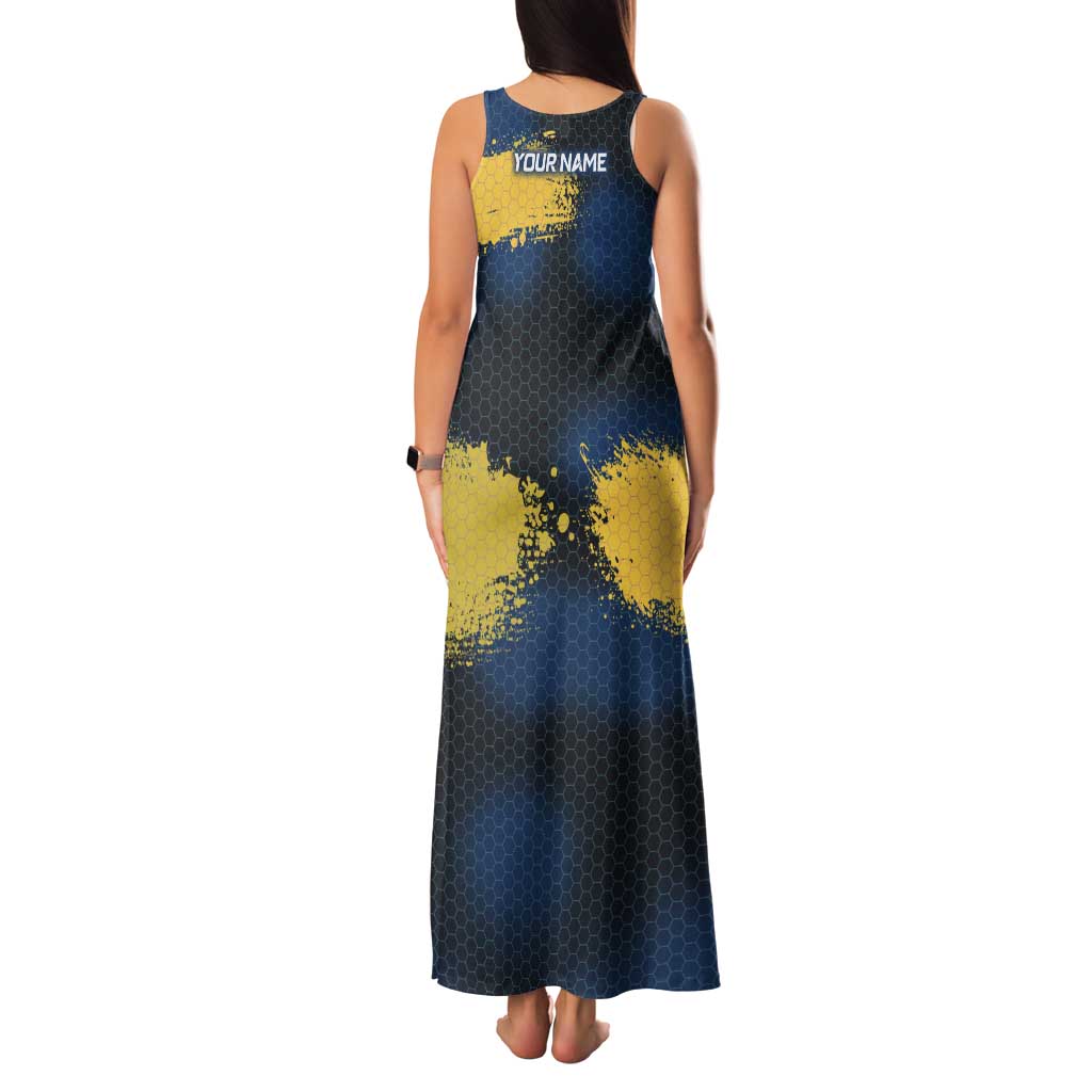 Custom Camo Redfish Family Matching Tank Maxi Dress and Hawaiian Shirt with Colorful Fish Design, Yellow Splatter Pattern - Wonder Print Shop
