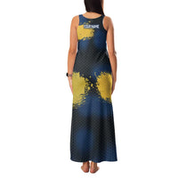 Custom Camo Redfish Family Matching Tank Maxi Dress and Hawaiian Shirt with Colorful Fish Design, Yellow Splatter Pattern - Wonder Print Shop