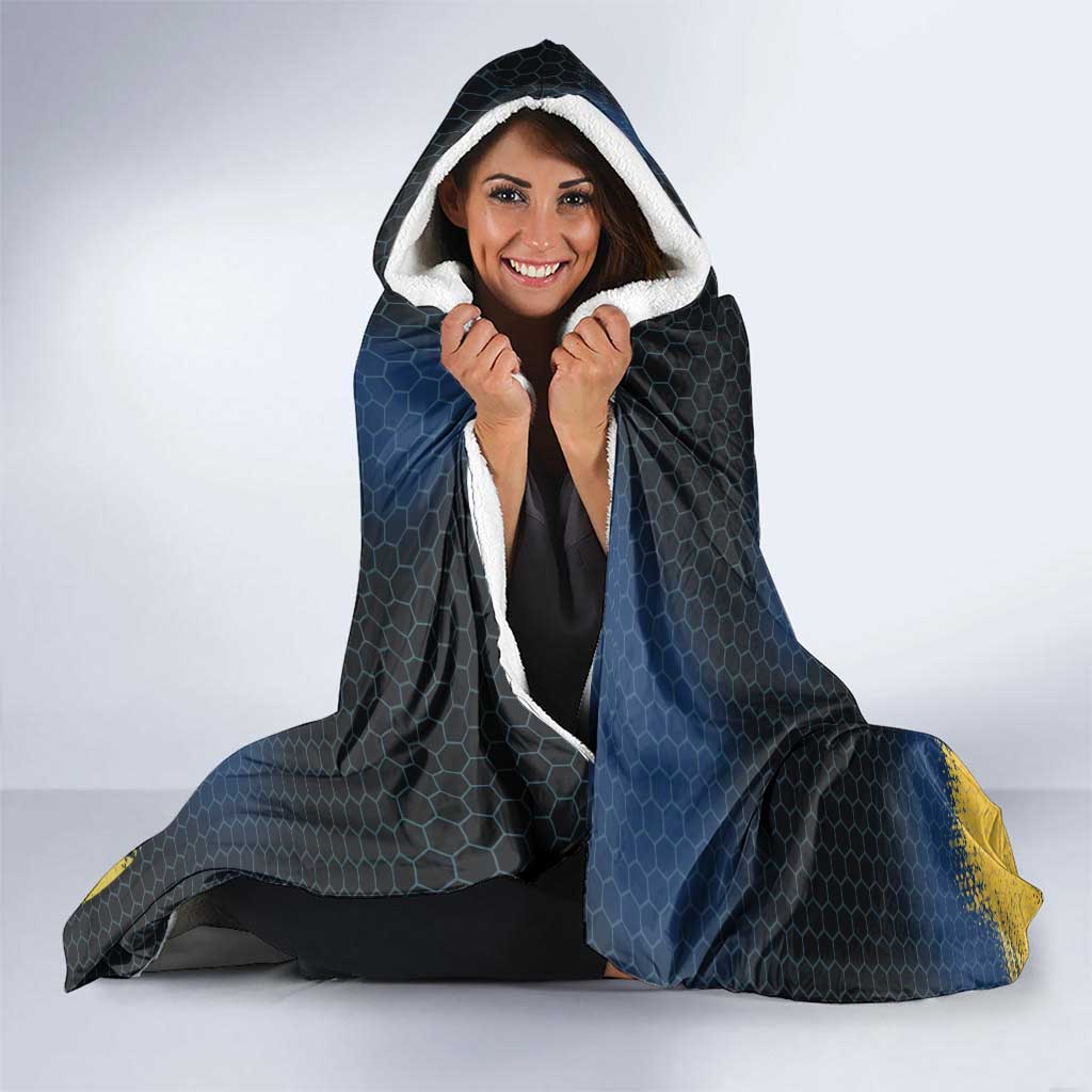 Custom Camo Redfish Hooded Blanket with Colorful Fish Design, Yellow Splatter Pattern - Wonder Print Shop