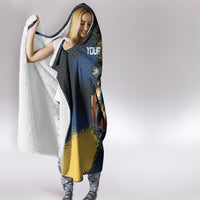 Custom Camo Redfish Hooded Blanket with Colorful Fish Design, Yellow Splatter Pattern - Wonder Print Shop