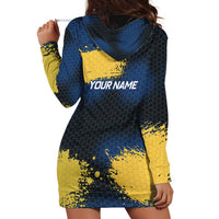 Custom Camo Redfish Hoodie Dress with Colorful Fish Design, Yellow Splatter Pattern - Wonder Print Shop